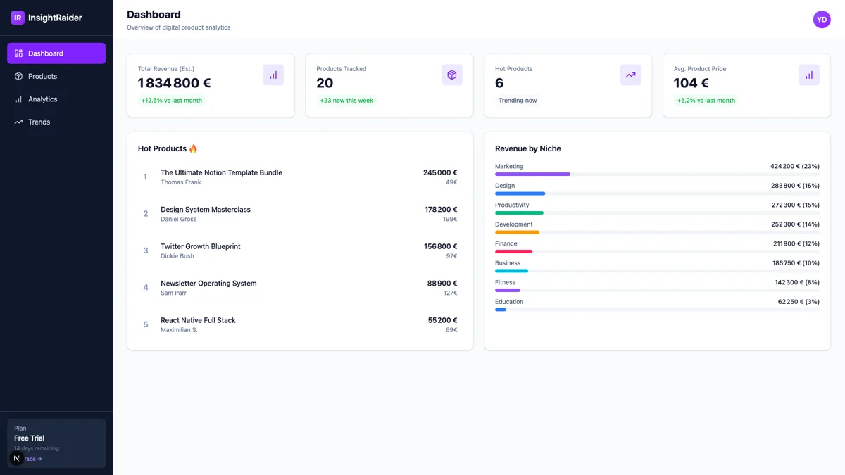 InsightRaider Dashboard Preview